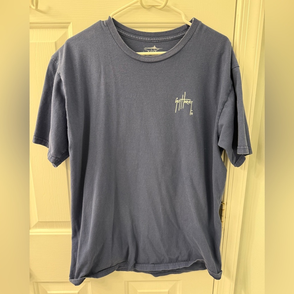 Guy Harvey navy blue classic logo T-shirt swordfish Large